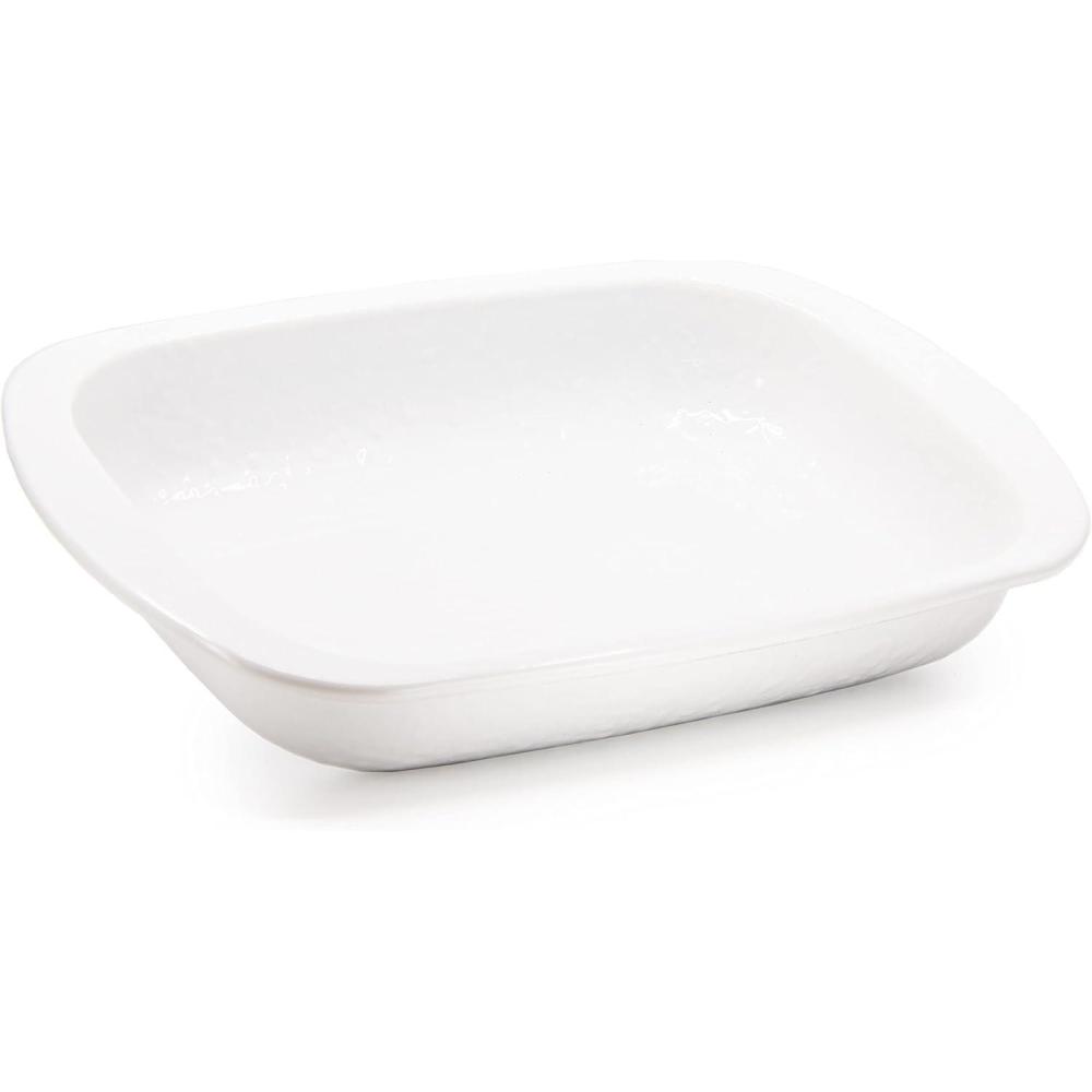 image:imageGolden Rabbit Enamelware Baking Pan 3 quart Solid White TexturedSolid White Textured