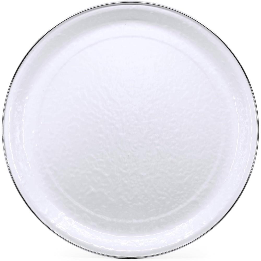 image:imageGolden Rabbit Enamelware Large Serving Tray 20 inch Solid White TexturedSolid White Textured