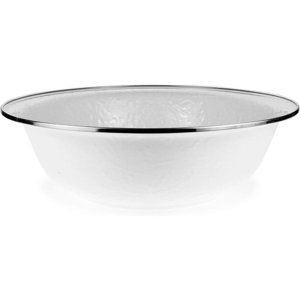image:imageGolden Rabbit Enamelware Serving Basin 4 quart Solid White TexturedSolid White Textured