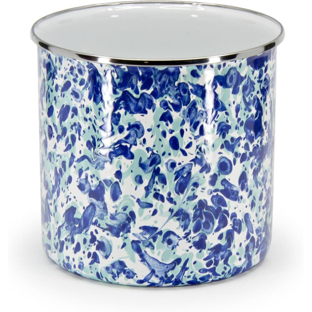 image:imageGolden Rabbit Enamelware Utensil Holder Solid White TexturedOcean