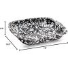 Golden Rabbit Enamelware Baking Pan, 3 quart, Solid White Textured(Black Swirl)
