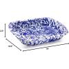 Golden Rabbit Enamelware Baking Pan, 3 quart, Solid White Textured(Cobalt Swirl)