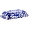 Golden Rabbit Enamelware Baking Pan, 3 quart, Solid White Textured(Cobalt Swirl)