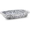 Golden Rabbit Enamelware Baking Pan, 3 quart, Solid White Textured(Grey Swirl)