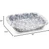 Golden Rabbit Enamelware Baking Pan, 3 quart, Solid White Textured(Grey Swirl)