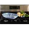 Golden Rabbit Enamelware Baking Pan, 3 quart, Solid White Textured(Ocean)