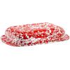 Golden Rabbit Enamelware Baking Pan, 3 quart, Solid White Textured(Red Swirl)