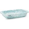 Golden Rabbit Enamelware Baking Pan, 3 quart, Solid White Textured(Sea Glass)
