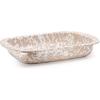 Golden Rabbit Enamelware Baking Pan, 3 quart, Solid White Textured(Taupe Swirl)