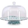 Golden Rabbit Enamelware Cake Plate, 12.5 inch, Solid White Textured(Sea Glass)