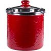 Golden Rabbit Enamelware Canister, 8 cup, Solid White Textured(Solid Red)