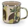 Golden Rabbit Enamelware Coffee or Tea Mugs, 12 ounce, Solid White Textured, Set of 4(Camouflage)