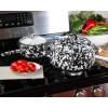 Golden Rabbit Enamelware Dutch Oven, 4 quart, Solid White Textured(Black Swirl)