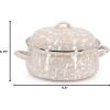 Golden Rabbit Enamelware Dutch Oven, 4 quart, Solid White Textured(Taupe Swirl)