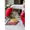 Golden Rabbit Enamelware Large Colander, 5 quart, Solid White Textured(Red Swirl)
