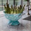 Golden Rabbit Enamelware Large Colander, 5 quart, Solid White Textured(Sea Glass)