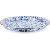 Golden Rabbit Enamelware Large Serving Tray, 20 inch, Solid White Textured(Ocean)