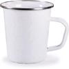 Golden Rabbit Enamelware Latte Coffee or Tea Mugs, 16 ounce, Solid White Textured, Set of 4(Solid White Textured)
