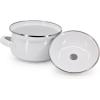 Golden Rabbit Enamelware Petite Tureens Pots, 16 ounce, Solid White Textured, Set of 2(Solid White Textured)