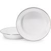 Golden Rabbit Enamelware Pie Pan Plate, 10 inch, Solid White Textured(Solid White Textured)