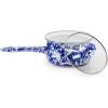Golden Rabbit Enamelware Sauce Pan with Handle, 5 cup, Solid White Textured(Cobalt Swirl)