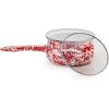 Golden Rabbit Enamelware Sauce Pan with Handle, 5 cup, Solid White Textured(Red Swirl)