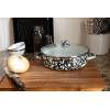 Golden Rabbit Enamelware Saute Pan, 3 quart, Solid White Textured(Black Swirl)