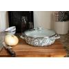 Golden Rabbit Enamelware Saute Pan, 3 quart, Solid White Textured(Grey Swirl)