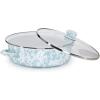 Golden Rabbit Enamelware Saute Pan, 3 quart, Solid White Textured(Sea Glass)