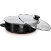 Golden Rabbit Enamelware Saute Pan, 3 quart, Solid White Textured(Solid Black Textured)