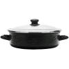 Golden Rabbit Enamelware Saute Pan, 3 quart, Solid White Textured(Solid Black Textured)