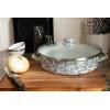 Golden Rabbit Enamelware Saute Pan, 5 quart, Solid White Textured(Grey Swirl)