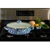 Golden Rabbit Enamelware Saute Pan, 5 quart, Solid White Textured(Ocean)