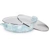 Golden Rabbit Enamelware Saute Pan, 5 quart, Solid White Textured(Sea Glass)