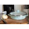 Golden Rabbit Enamelware Saute Pan, 5 quart, Solid White Textured(Sea Glass)