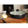 Golden Rabbit Enamelware Saute Pan, 5 quart, Solid White Textured(Solid Black Textured)