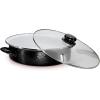 Golden Rabbit Enamelware Saute Pan, 5 quart, Solid White Textured(Solid Black Textured)