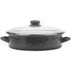 Golden Rabbit Enamelware Saute Pan, 5 quart, Solid White Textured(Solid Black Textured)