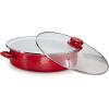 Golden Rabbit Enamelware Saute Pan, 5 quart, Solid White Textured(Solid Red Textured)