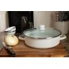 Golden Rabbit Enamelware Saute Pan, 5 quart, Solid White Textured(Solid White Textured)