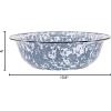 Golden Rabbit Enamelware Serving Basin, 4 quart, Solid White Textured(Grey Swirl)