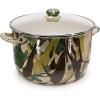 Golden Rabbit Enamelware Soup or Stock Pot, 18 quart, Solid White Textured(Camouflage)