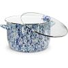 Golden Rabbit Enamelware Soup or Stock Pot, 18 quart, Solid White Textured(Ocean)