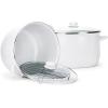 Golden Rabbit Enamelware Soup or Stock Pot, 18 quart, Solid White Textured(Solid White Textured)