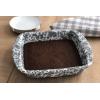 Golden Rabbit Enamelware Square Brownie Pan, 9 inch, Solid White Textured(Grey Swirl)