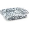 Golden Rabbit Enamelware Square Brownie Pan, 9 inch, Solid White Textured(Grey Swirl)