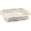 Golden Rabbit Enamelware Square Brownie Pan, 9 inch, Solid White Textured(Taupe Swirl)