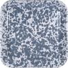 Golden Rabbit Enamelware Square Plates, 10.5 inch, Solid White Textured, Set of 2(Grey Swirl)