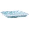 Golden Rabbit Enamelware Square Plates, 10.5 inch, Solid White Textured, Set of 2(Sea Glass)
