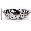 Golden Rabbit Enamelware Tasting Dish Bowls, 4 ounce, Solid White Textured, Set of 6(Black Swirl)
